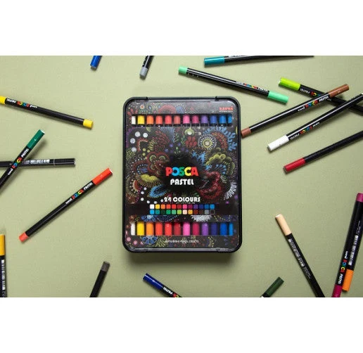 Posca KPA-100 24C Wachspastelle, Set, Farbmix