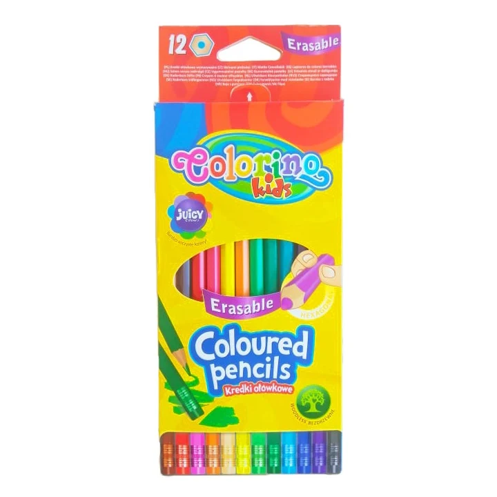 Шестоъгълни моливи Colorino с гумичка
