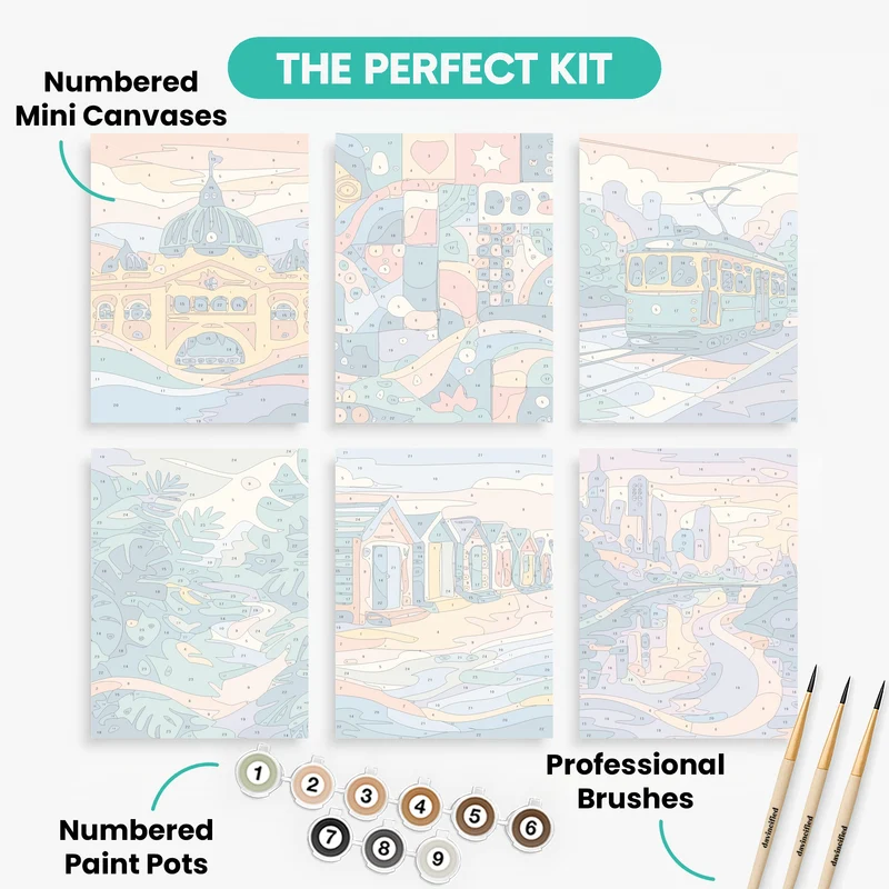 Melbourne Memories - Mini Paint by Numbers Set