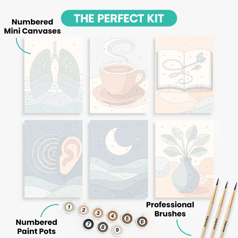 Mindful Wellness - Mini Paint by Numbers Set