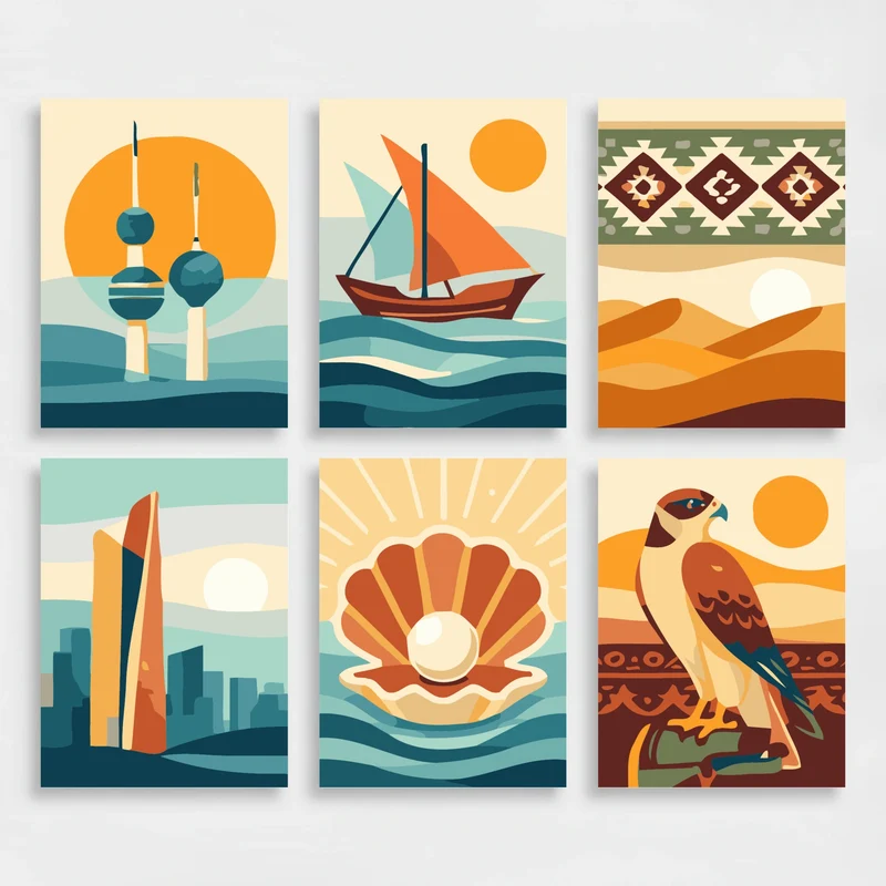 Kuwait Heritage - Mini Paint by Numbers Set