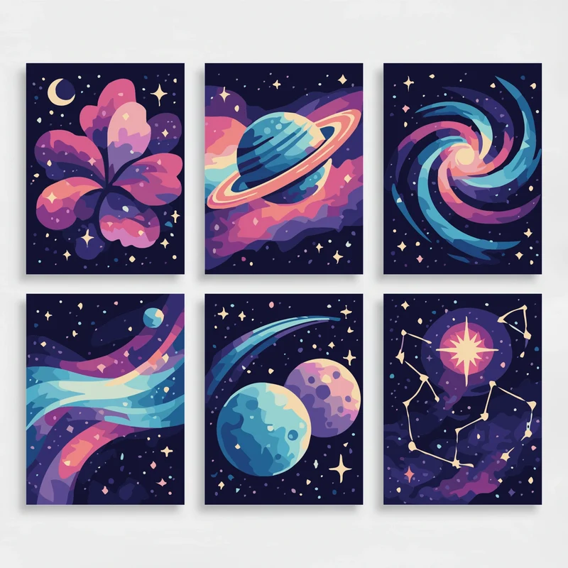 Galaxy - Mini Paint by Numbers Set