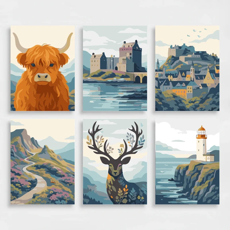 Scottish Highlands - Mini Paint by Numbers Set