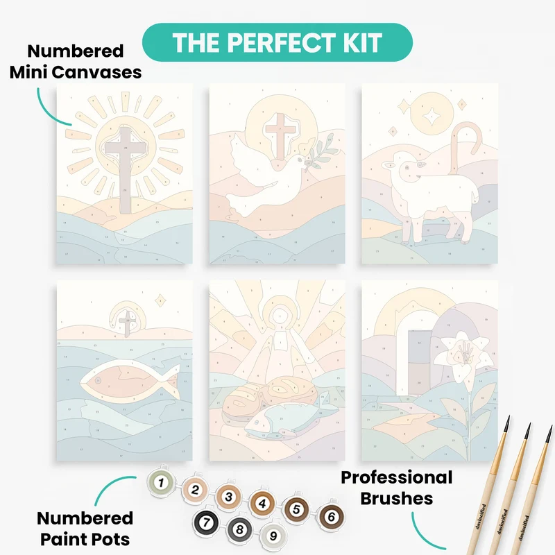 Christian Symbols - Mini Paint by Numbers Set