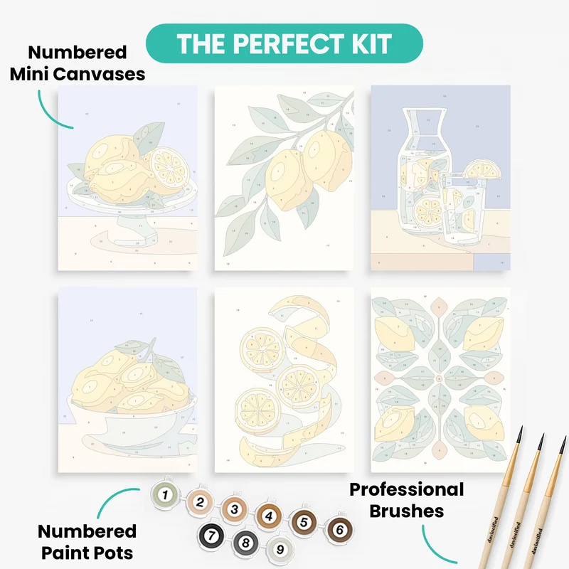 Lemons - Mini Paint by Numbers Set