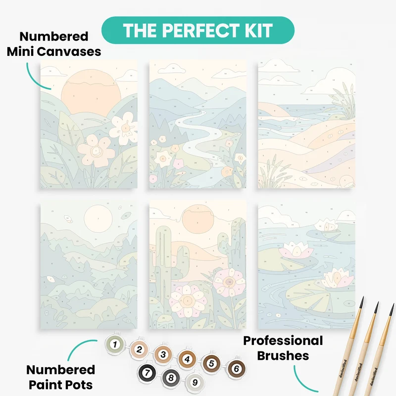 Tranquil Landscapes - Mini Paint by Numbers Set