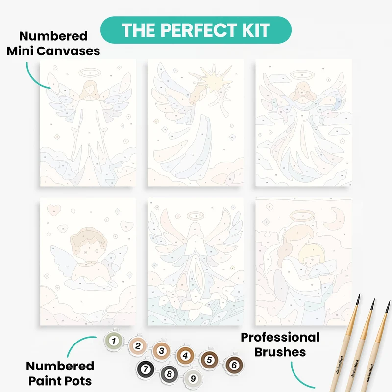 Angels - Mini Paint by Numbers Set