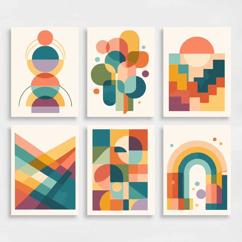 Geometric Harmony - Mini Paint by Numbers Set