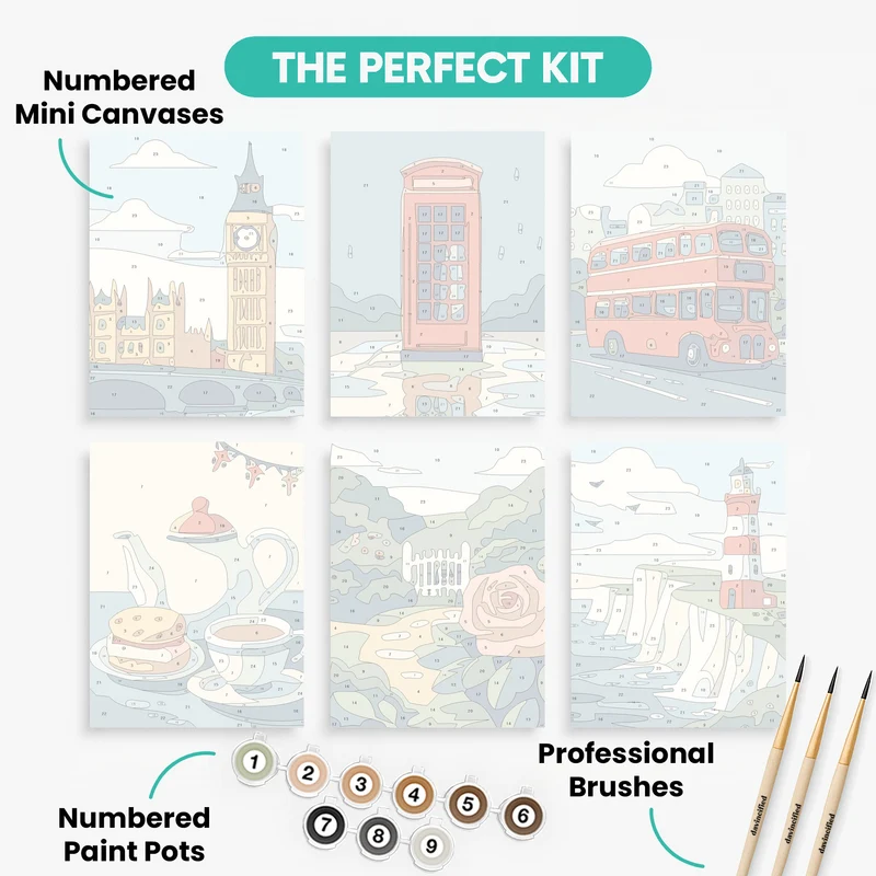 English Heritage - Mini Paint by Numbers Set