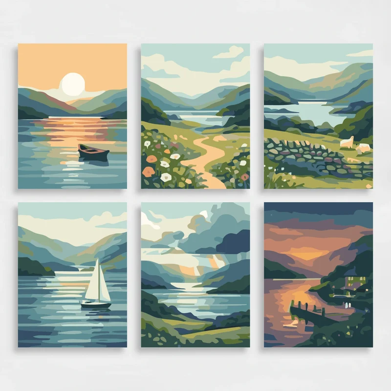 Lake District - Mini Paint by Numbers Set