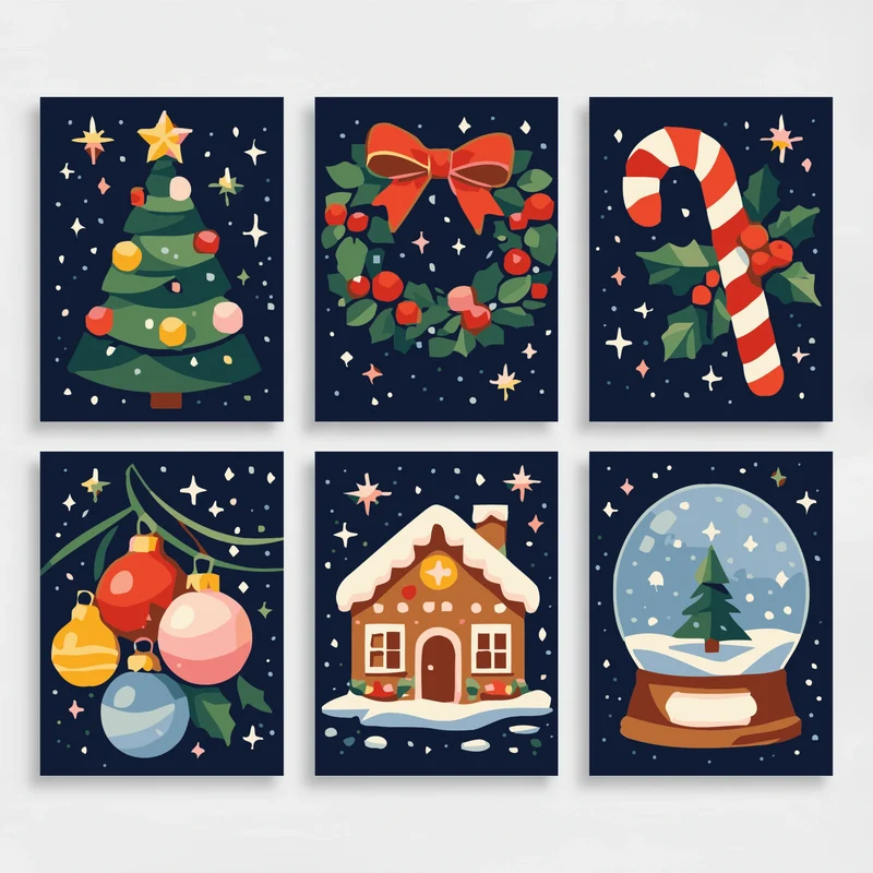 Christmas - Mini Paint by Numbers Set