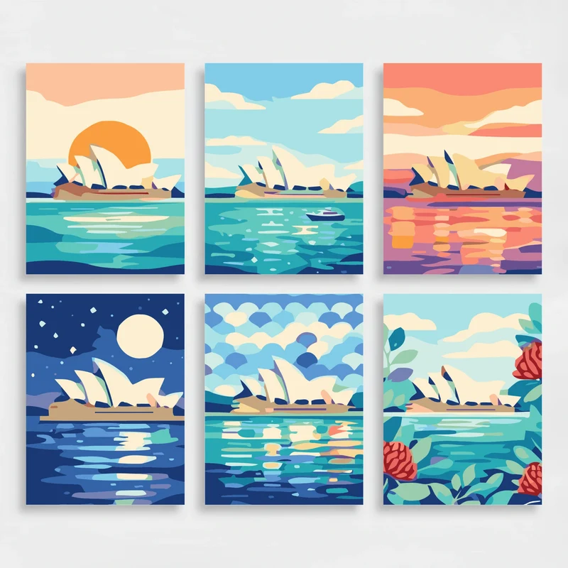 Sydney Opera House - Mini Paint by Numbers Set