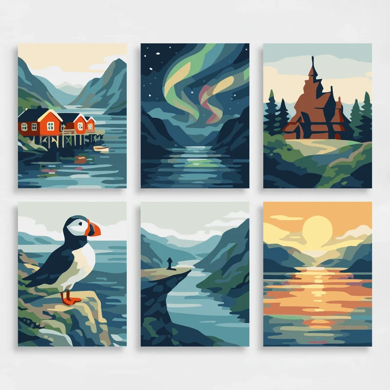 Norway - Mini Paint by Numbers Set