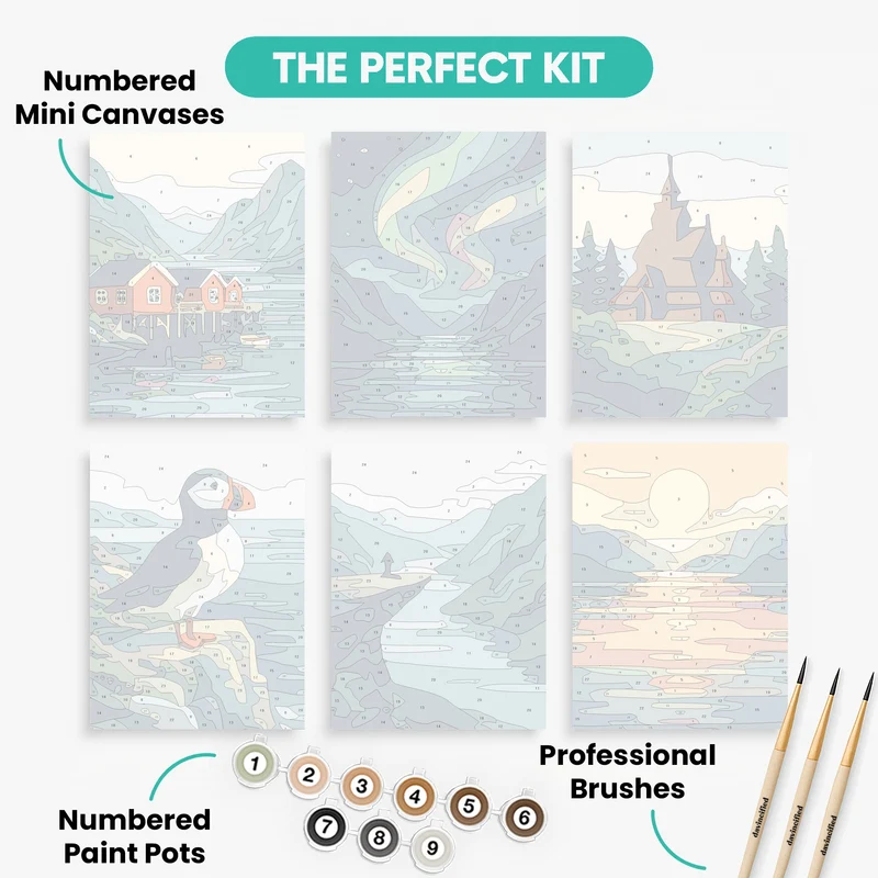 Norway - Mini Paint by Numbers Set