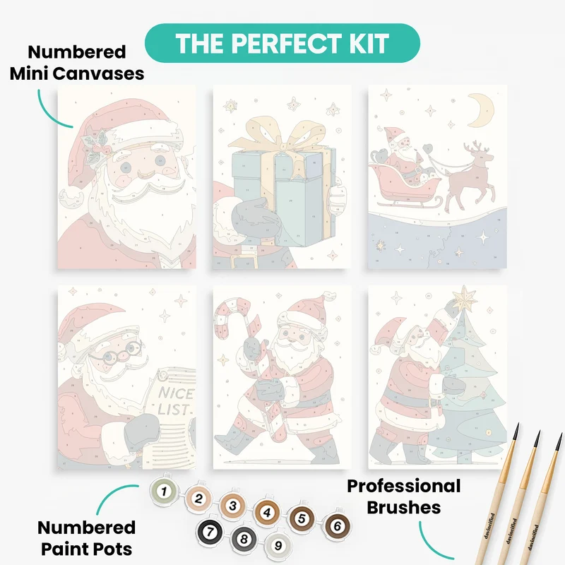 Santa Claus - Mini Paint by Numbers Set