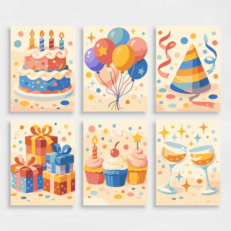 Birthday - Mini Paint by Numbers Set