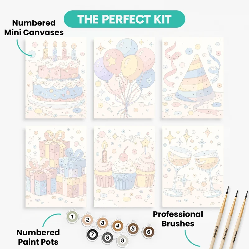Birthday - Mini Paint by Numbers Set