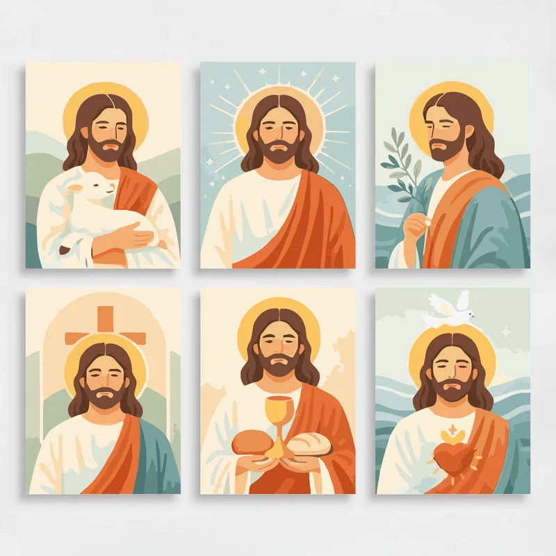 Jesus Christ Sacred Art - Mini Paint by Numbers Set