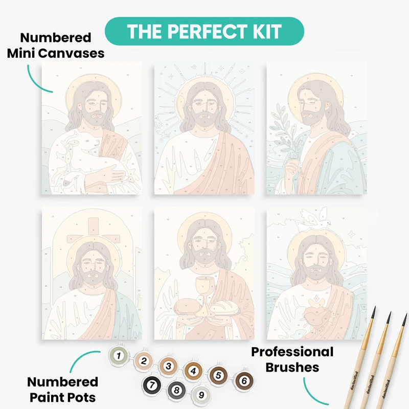 Jesus Christ Sacred Art - Mini Paint by Numbers Set