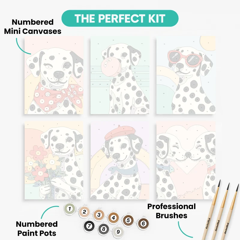 Dalmatians - Mini Paint by Numbers Set