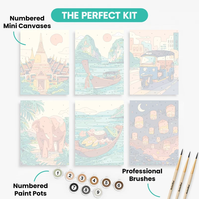 Thailand - Mini Paint by Numbers Set