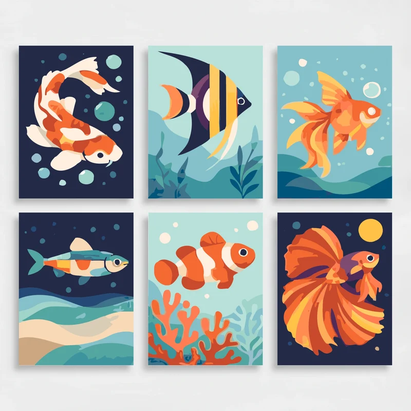 Aquarium Wonders - Mini Paint by Numbers Set