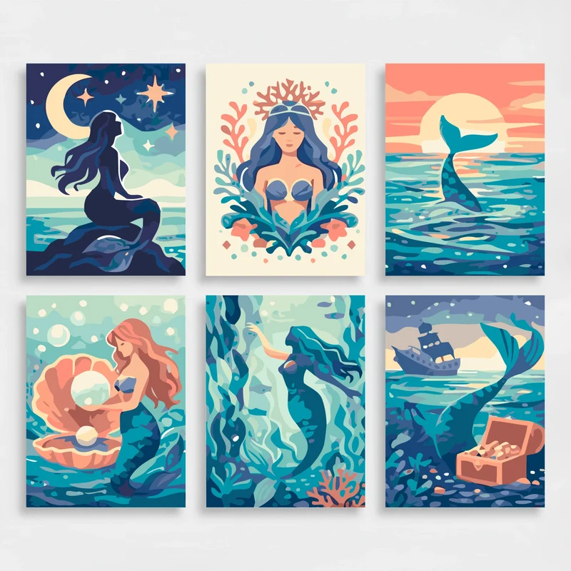 Mermaids - Mini Paint by Numbers Set