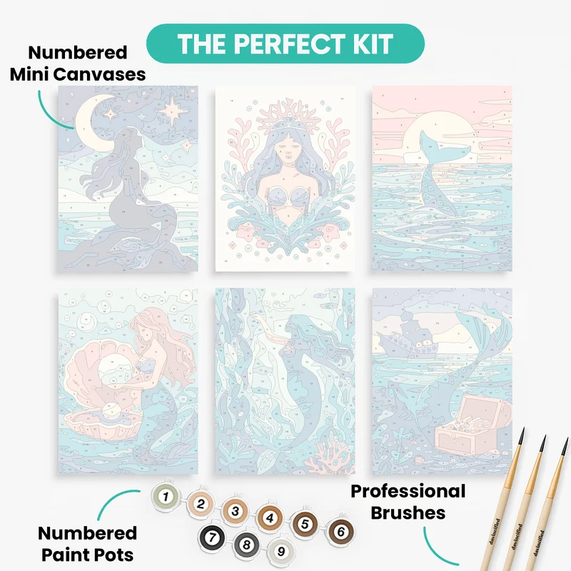 Mermaids - Mini Paint by Numbers Set