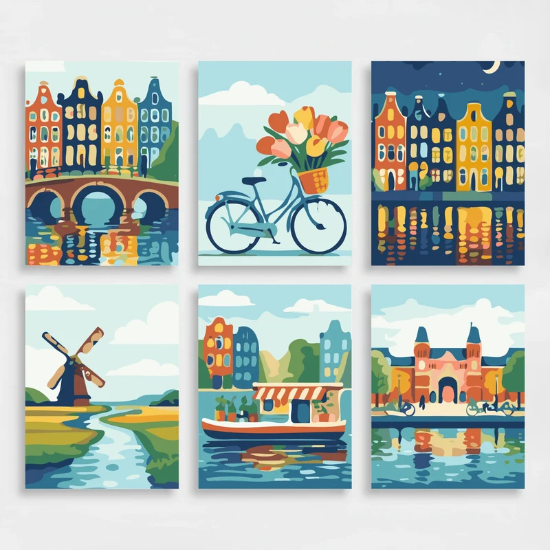 Amsterdam - Mini Paint by Numbers Set