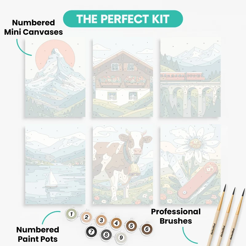 Switzerland - Mini Paint by Numbers Set