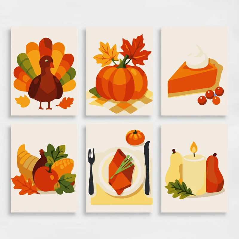 Thanksgiving - Mini Paint by Numbers Set