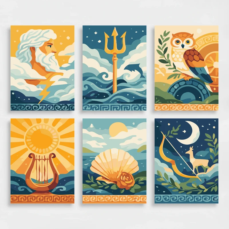 Greek Mythology - Mini Paint by Numbers Set
