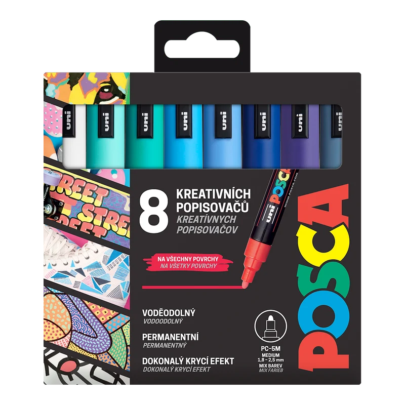 Posca PC-5M OCEAN Marker-Set, 1,8 – 2,5 mm – 8 Stk.