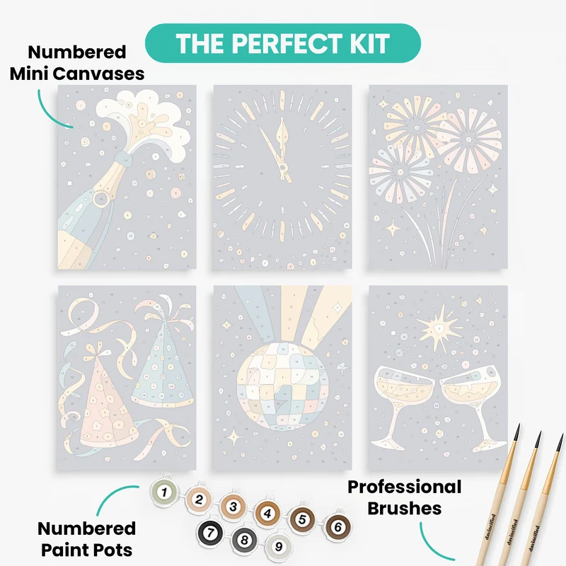 New Year - Mini Paint by Numbers Set