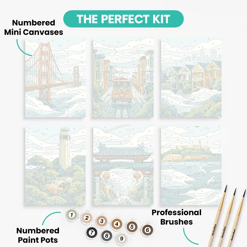 San Francisco - Mini Paint by Numbers Set