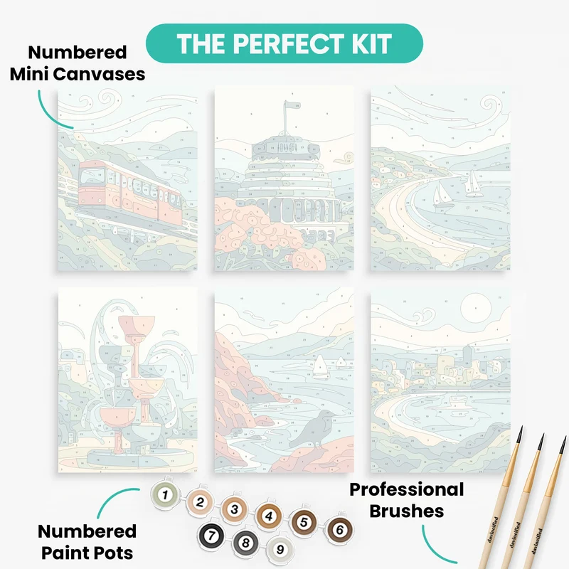 Wellington Coastal Views - Mini Paint by Numbers Set