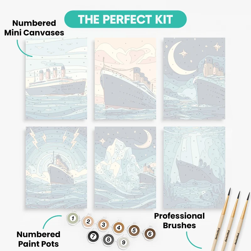 Titanic Voyage - Mini Paint by Numbers Set