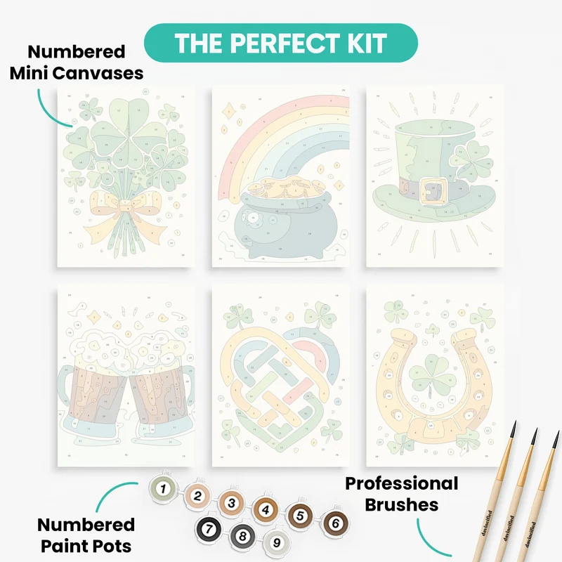 St Patrick's Day - Mini Paint by Numbers Set