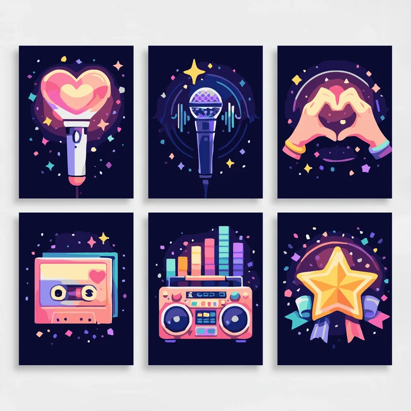K-Pop Concert Vibes - Mini Paint by Numbers Set