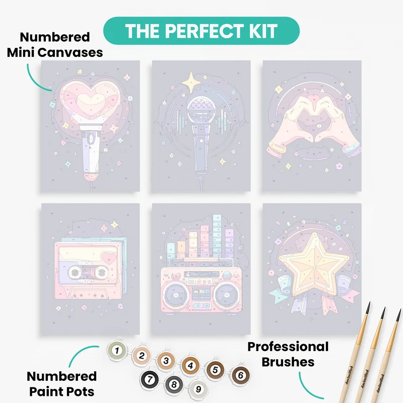 K-Pop Concert Vibes - Mini Paint by Numbers Set