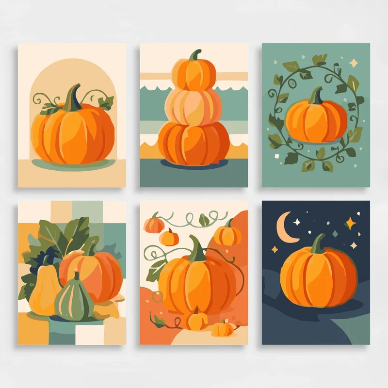 Pumpkins - Mini Paint by Numbers Set