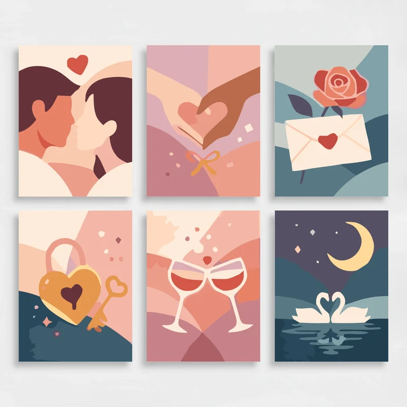 Romance - Mini Paint by Numbers Set