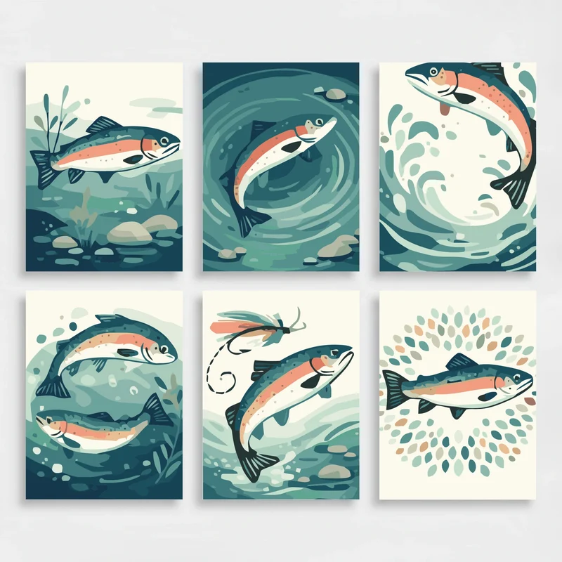 Trout - Mini Paint by Numbers Set