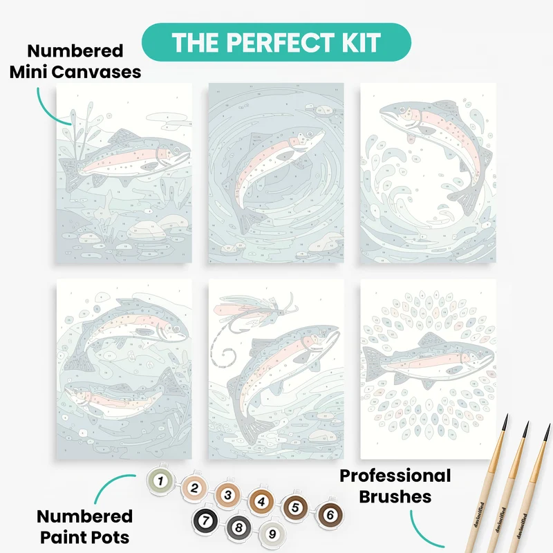 Trout - Mini Paint by Numbers Set