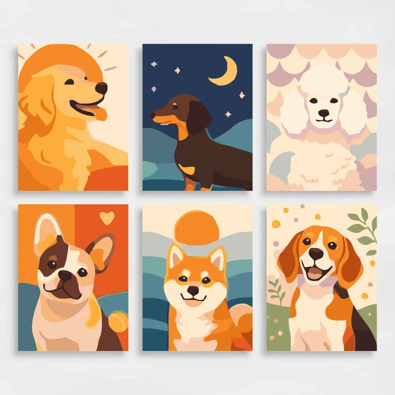 Paw-fect Pups - Mini Paint by Numbers Set