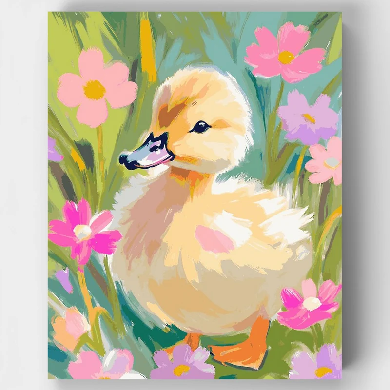 "Baby Duck in Springtime" Paint by Numbers Kit