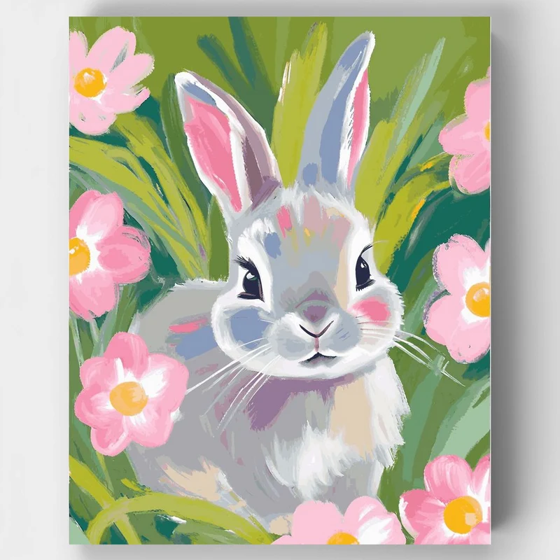 "Spring Meadow Bunny" Paint by Numbers Kit