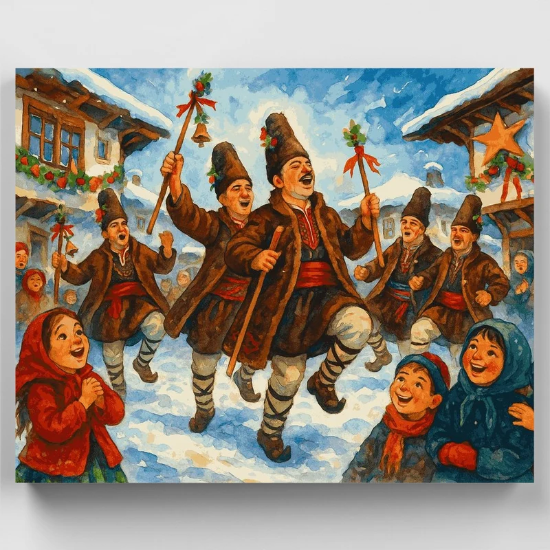 "The Festive season - traditional folk costumes" Paint by Numbers Kit