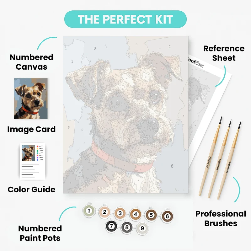 Adorable Yorkie Portrait - Paint by Numbers Kit