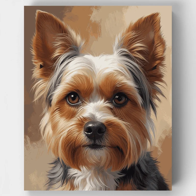 Yorkshire Terrier Portrait - Paint by Numbers Kit